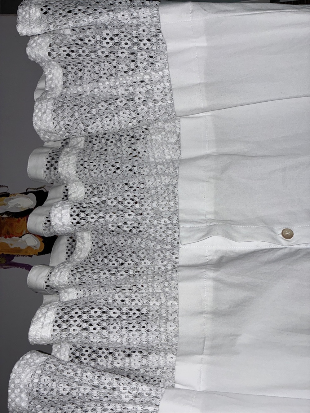 Anthropologie White Button-Front Shirt Dress with Pocket - Picture 4 of 4